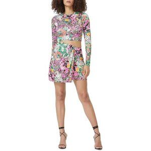 NWT AFRM Womens Kloie Floral Print Cut-Out Mini Dress Multi Floral Size S